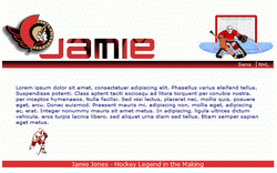 Interactive dynamic sizing hockey e-Header